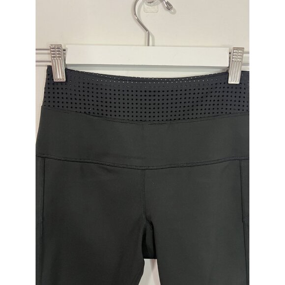 Splits 59 Black Perforated Waist Detail High Rise 7/8 Leggings Size XS - Picture 3 of 8
